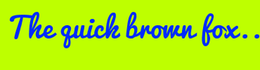 Image with Font Color 002BFF and Background Color BEFF00